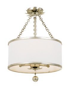 Broche Three Light Semi Flush Mount in Antique Silver (60|513-SA_CEILING)