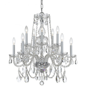 Traditional Crystal Ten Light Chandelier in Polished Chrome (60|1130-CH-CL-S)