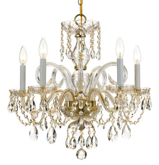 Traditional Crystal Five Light Chandelier in Polished Brass (60|1005-PB-CL-MWP)