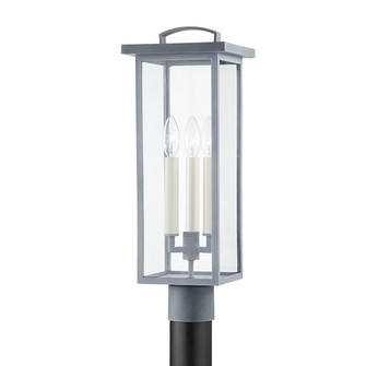 Eden Three Light Outdoor Post Mount in Weathered Zinc (67|P7524-WZN)