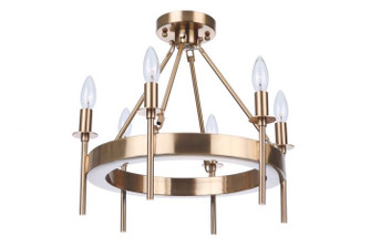 Larrson Six Light Semi-Flush Mount in Satin Brass (46|54356-SB)