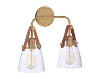 Hagen Two Light Wall Sconce in Vintage Brass (46|51362-VB)