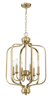 Bolden Six Light Foyer Chandelier in Satin Brass (46|50536-SB)