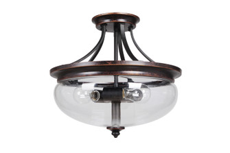 Stafford Three Light Semi Flush Mount in Aged Bronze/Textured Black (46|38753-AGTB)