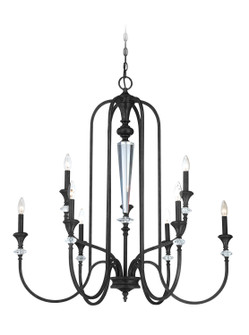 Boulevard Nine Light Chandelier in Mocha Bronze Silver Wash (46|26729-MBS)