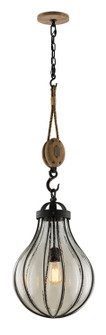 Murphy One Light Pendant in Vintage Iron With Rustic Wood (67|F4905)