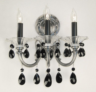 Via Venteo Three Light Wall Sconce in Millennium Silver (92|57003 MS CBK)