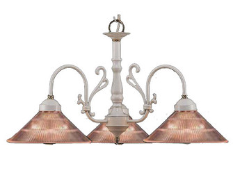 Billings Three Light Chandelier in White with Clear Glass (92|3053 W/PB-C)