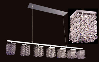 Bedazzle Seven Light Linear Chandelier in Chrome (92|16107 BLK)