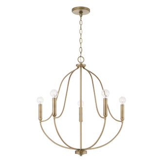Madison Five Light Chandelier in Aged Brass (65|447051AD)