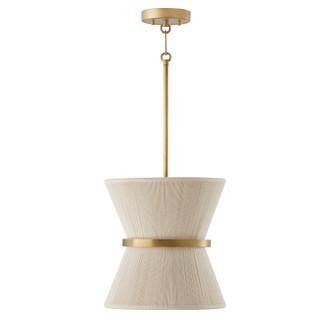 Cecilia One Light Pendant in Bleached Natural Rope and Patinaed Brass (65|341211NP)