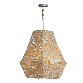 Finley Four Light Pendant in Natural Jute and Grey (65|335241NY)