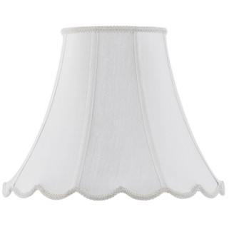 PIPED SCALLOP BELL Shade in White (225|SH-8105/14-WH)