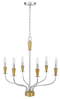 Weston Six Light Chandelier in Chrome/ Satin Brass (225|FX-3763-6)