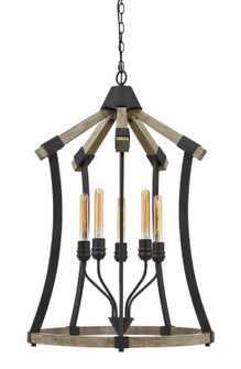 Dali Five Light Chandelier in Iron/Light Oak (225|FX-3707-5)