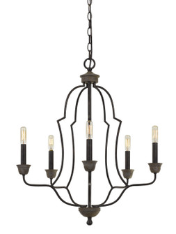 Lebrija Five Light Chandelier in Textured Bronze (225|FX-3689-5)