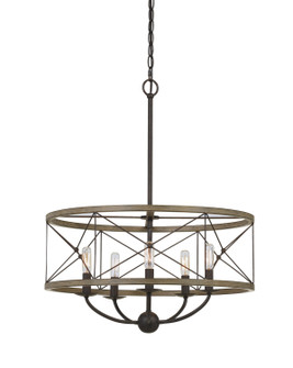 Modica Five Light Pendant in Distress Ivory/Iron (225|FX-3685-5)