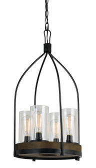 Chardon Four Light Chandelier in Iron/Wood (225|FX-3614-4)