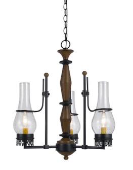 Trenton Three Light Chandelier in Metal/Wood (225|FX-3564/3)