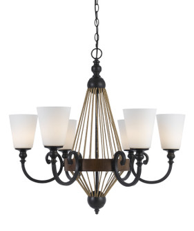 MONTICELLO Six Light Chandelier in Metal/Wood (225|FX-3563/6)