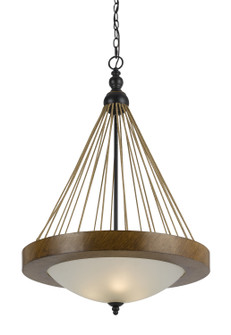 MONTICELLO Three Light Pendant in Metal/Wood (225|FX-3563/1P)