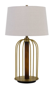 Sevran One Light Table Lamp in Antique Brass/Wood (225|BO-2860TB)