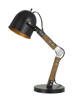 Binimi One Light Desk Lamp in Matte Black/Wood (225|BO-2757DK)