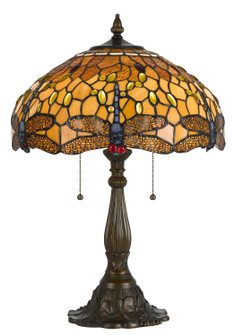 Tiffany Two Light Table Lamp in Antique brass (225|BO-2372TB)