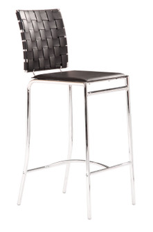 Criss Cross Counter Chair in Black, Chrome (339|333062)