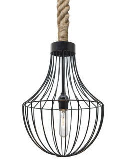 Sultana Rope One Light Pendant in Black (74|1JT-SULTANA-F-BK)