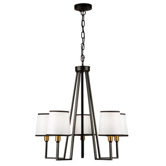 Coco Five Light Chandelier in Gold, Black (78|SC13345BK)