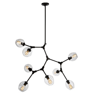 Organic Eight Light Chandelier in Black (78|JA14028BK)