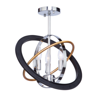 Cosmic Three Light Semi Flush Mount in Dark Bronze, Chrome, Satin Brass (78|CL15112)