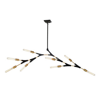 Filiali Eight Light Chandelier in Black & Harvest Brass (78|AC11538)