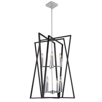 Middleton Eight Light Chandelier in Matte Black & Polished Chrome (78|AC11388)