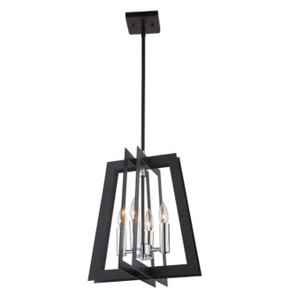 Carlton Four Light Chandelier in Matte Black & Polished Nickel (78|AC11374)