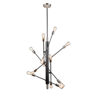 Truro 12 Light Pendant in Black & Brushed Nickel (78|AC11255NB)