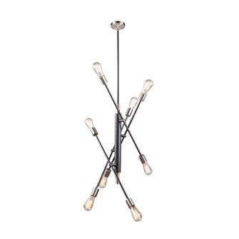 Truro Eight Light Pendant in Black & Brushed Nickel (78|AC11253NB)