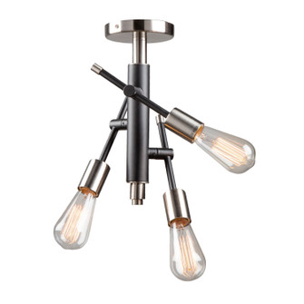 Truro Three Light Semi Flush Mount in Black & Brushed Nickel (78|AC11251NB)