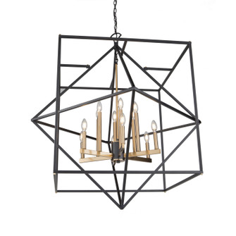 Roxton 12 Light Chandelier in Matte Black & Harvest Brass (78|AC11202)