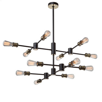 Tribeca 12 Light Chandelier in Matte Black & Satin Brass (78|AC10782BK)