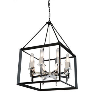 Vineyard Eight Light Chandelier in Black & Chrome (78|AC10069BC)