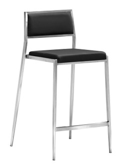 Dolemite Counter Chair in Black, Silver (339|300188)