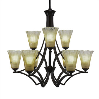 Zilo Nine Light Chandelier in Dark Granite (200|569-DG-720)