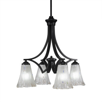 Zilo Four Light Chandelier in Matte Black (200|568-MB-721)