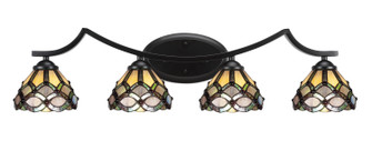 Zilo Four Light Bathroom in Matte Black (200|554-MB-9435)