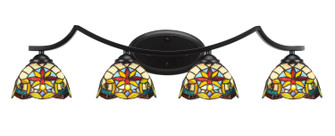 Zilo Four Light Bathroom in Matte Black (200|554-MB-9365)