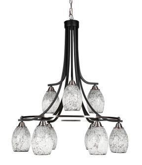 Paramount Nine Light Chandelier in Matte Black & Brushed Nickel (200|3419-MBBN-4165)