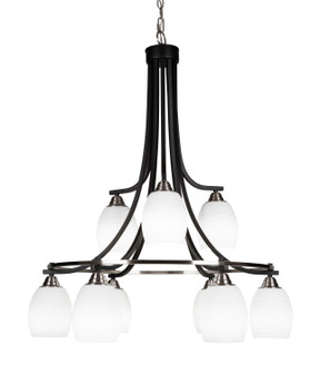Paramount Nine Light Chandelier in Matte Black & Brushed Nickel (200|3419-MBBN-4021)