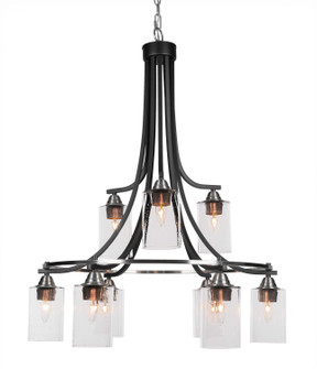 Paramount Nine Light Chandelier in Matte Black & Brushed Nickel (200|3419-MBBN-300)